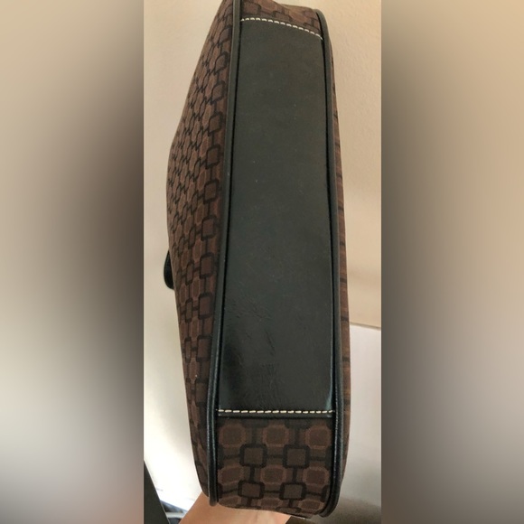 NINE WEST SHOULDER BAG BLACK BROWN PURSE ONE ZIPPER POCKET OUTSIDE , ZIP CLOSURE - Picture 6 of 8